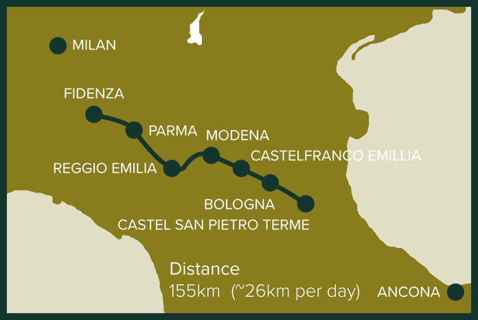 Stage 11: Fidenza to Castel San Pietro Terme, Italy Stage 11: Fidenza to Castel San Pietro Terme, Italy