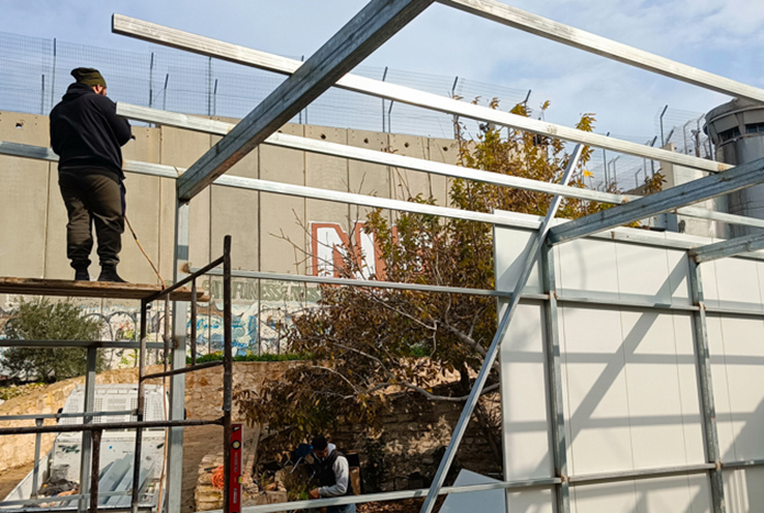 A new hall being built at Wi'am Reconciliation Centre in Bethlehem.